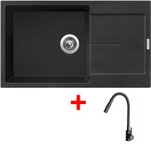 Sinks ULTIMA 860 XXL Metalblack + ELASTA S černá matná 